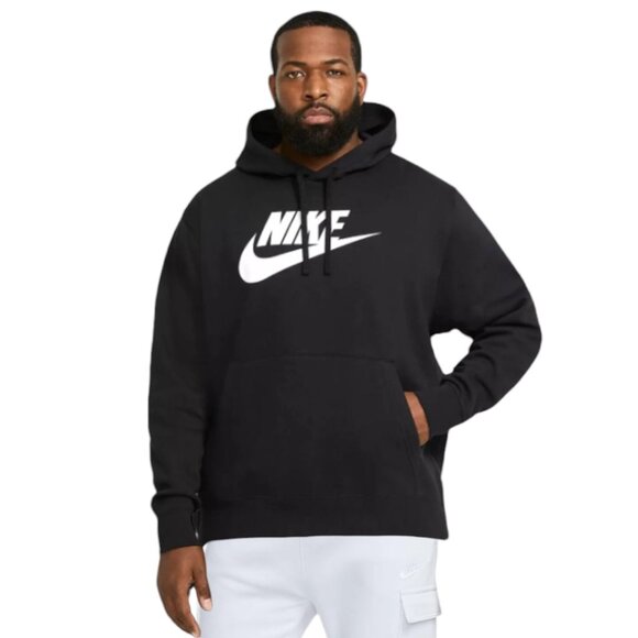 Nike Club Mens 2 Piece Sweatsuit Fleece Tracksuit Football Grey/Black Gift Set - Picture 5 of 13